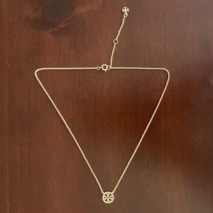 Tory Burch Miller Pave Logo Delicate Necklace